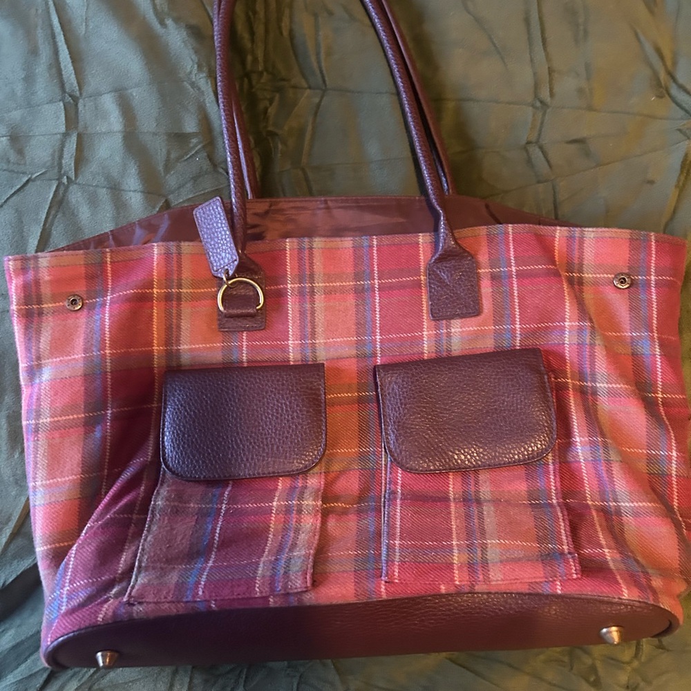 Longaberger Canvas Plaid Tote